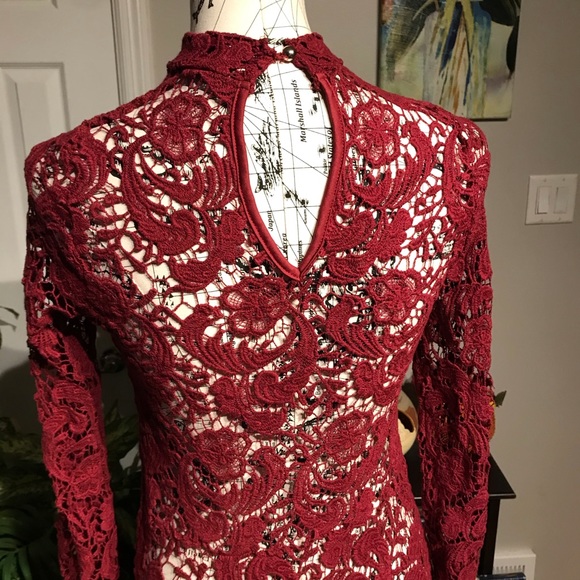 Lace High low floral long sleeve steampunk whimsgoth coastal cottage Victorian - Picture 5 of 6